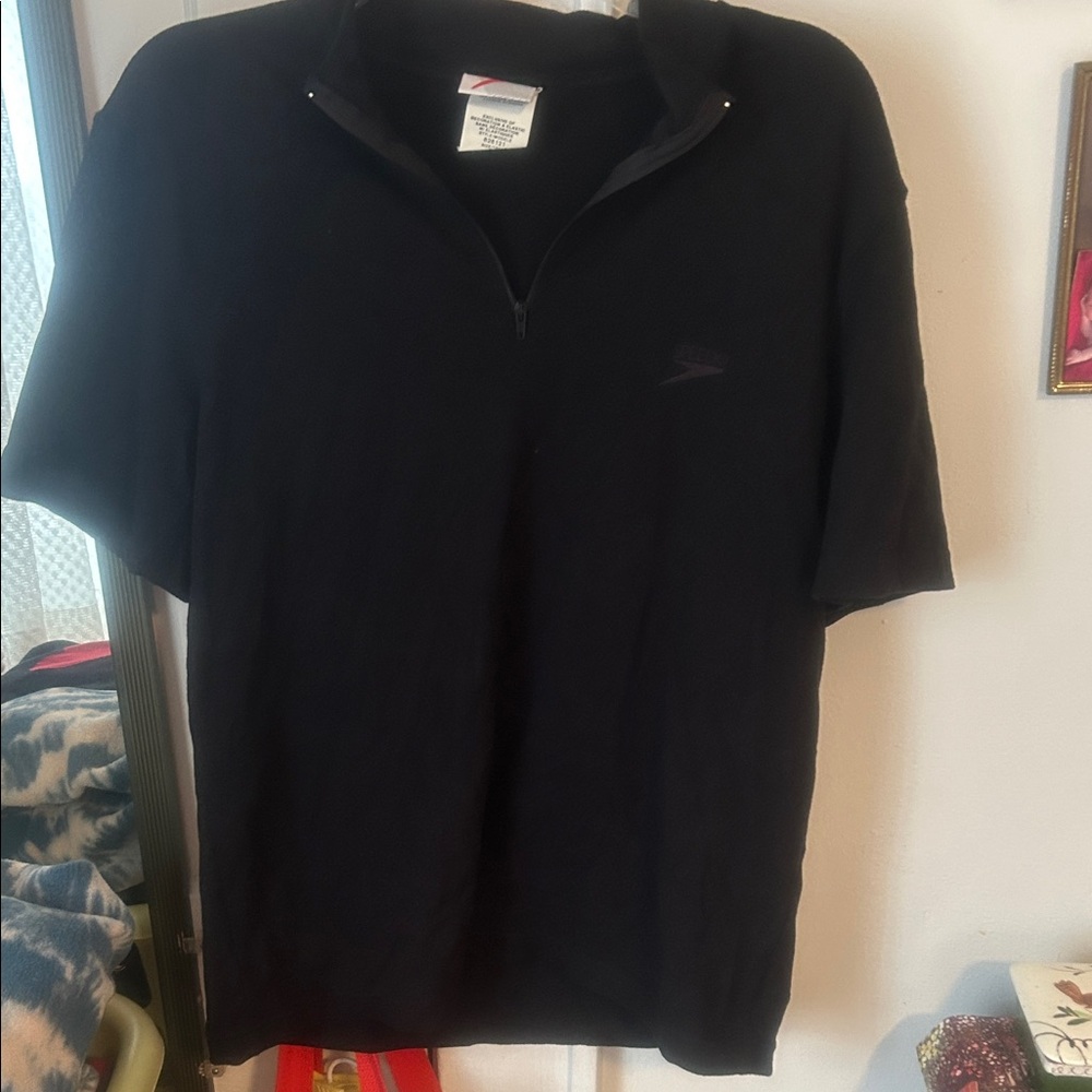 Speedo Men's Black Short Sleeve Polo